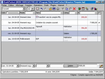 capture d'écran du logiciel