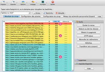 rddz trie les résultats scrapés remontés (erreur 404, redirection, ou url