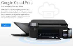 google cloud print est une solution possible pour accéder à une imprimante