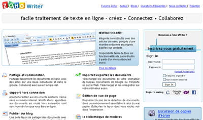 la page d'accueil du service