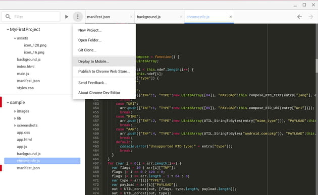 chrome dev editor