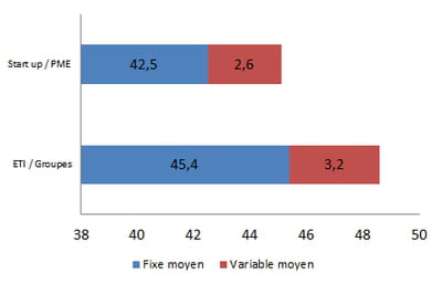 rémunération moyenne d'un seo/sem manager en 2014, en k€ bruts