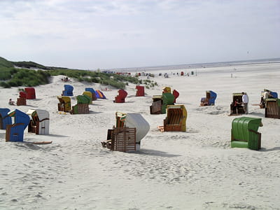 une plage allemande avec ses fameux transats avec toit.