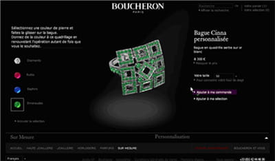 exemple de création d'un bijou personnalisé sur le site de boucheron