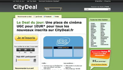 citydeal, la copie, depuis rachetée par groupon.