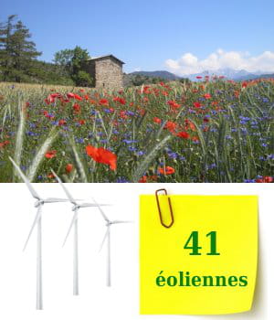 la provence-alpes-cote-d'azur totalise 41 éoliennes.
