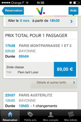 l'application de voyages-sncf comporte de nombreuses connexions aux si.