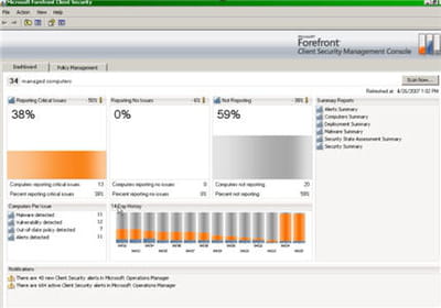 tableau de bord de surveillance des attaques et intrusions de microsoft client