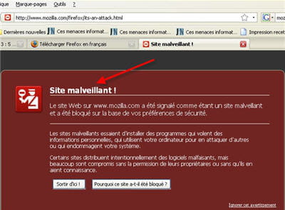 nouveauté de firefox 3 : le filtre anti-malware.