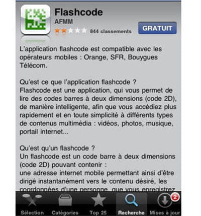 ecran de présentation de l'application