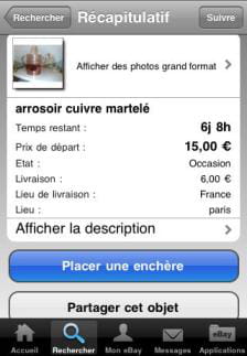 l'application iphone d'ebay