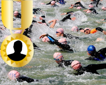 le patron du réseau de supermarché a fini le triathlon d'arcachon.