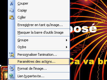 ajouter des actions à son diaporama