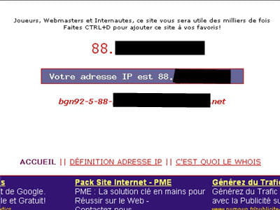 copie d'écran du site