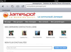jamespot pro est accessible au travers du navigateur web embarqué dans l'ipad,