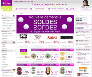 home page de univers-tricot.com