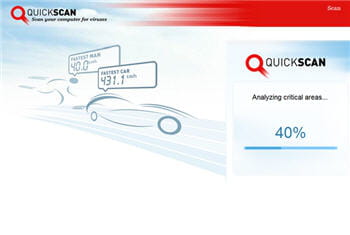 copie d'écran du module bitdefender quickscan.