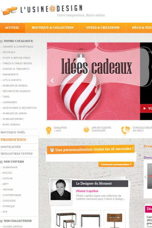 capture d'écran de l'ancien site de l'usine à design.