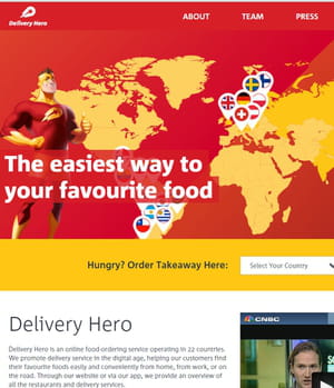 delivery hero livre des repas à domicile.