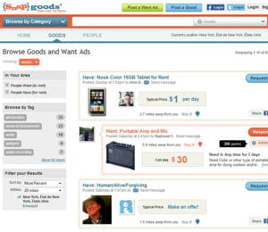 snapgoods permet de mettre tout type de produit en location sur internet