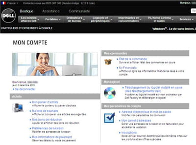le compte client sur dell.fr