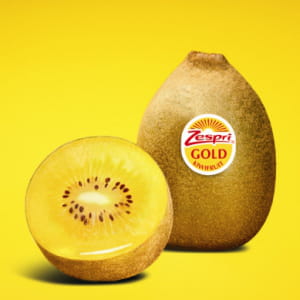 le kiwi 'gold' est une exclusivité de la marque zespri.
