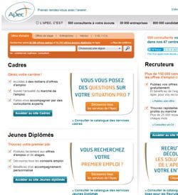 capture d'écran du site de l'apec.