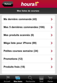 le cybarmarché houra propose de réutiliser les listes de courses déjà effectuées