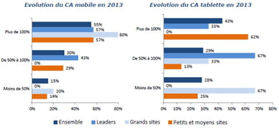 evolution des chiffres d'affaires mobile et tablettes en 2013