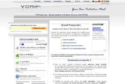 la page d'accueil du site