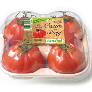la tomate cœur de bœuf est vendue dans un packaging déposé.