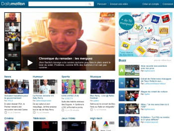 page d'accueil de dailymotion