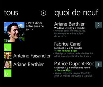 le hub agrège les informations des réseaux sociaux et outils de communication
