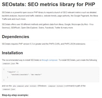 la page dédiée au projet seostat sur github contient un guide d'installation et