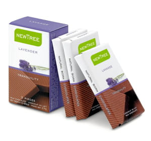 ce chocolat contient un extrait naturel de tilleul et de lavande reconnus pour