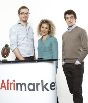 rania belkahia, françois sevaistre et jérémy stoss, les fondateurs d'afrimarket.