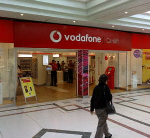 une boutique vodafone au pays de galles.