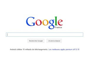 capture d'écran de google.fr