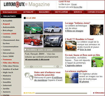 page d'accueil de linternaute.com