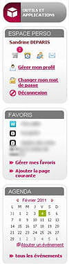 les outils de l'intranet sont personnalisables.