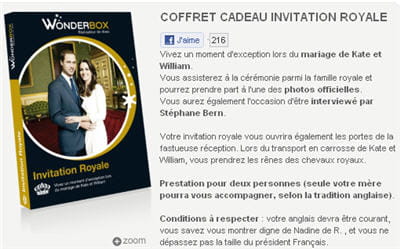 un pass pour les premières loges du mariage royal