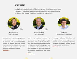 présentation des trois fondateurs de cohodata sur le site de la start-up.