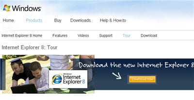 le nouveau site d'ie8