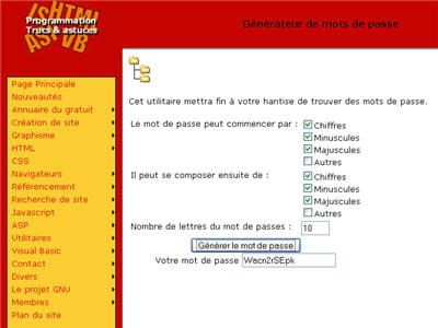 copie d'écran du site