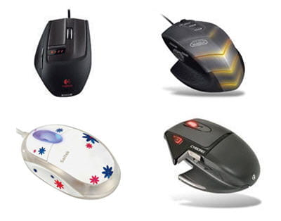 saitek notebook flower, saitek cyborg mouse, steelseries wow, logitech g9