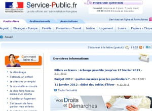 page d'accueil de service-public.fr