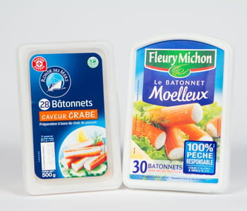 le surimi de leclerc est vendu 1,24 euro moins cher que celui de fleury michon