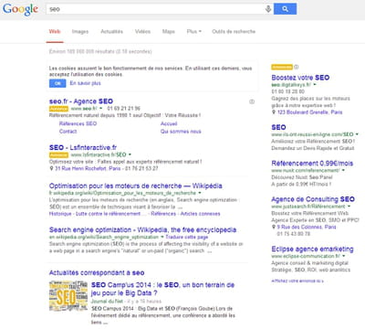 nouvelle page de résultats seo