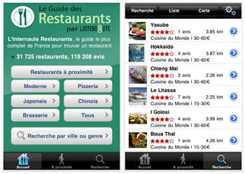 capture d'écran de l'application