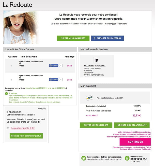 laredoute commande